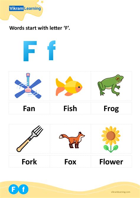 Download f letter words worksheets for free | vikramlearning.com