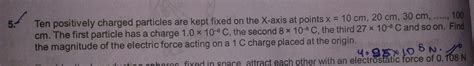 find the magnitude of the electric force acting on a 1C charge placed ...