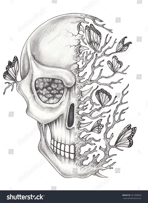 Cool Skull Drawing In Pencil