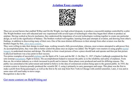 Aviation Essay Examples | PDF