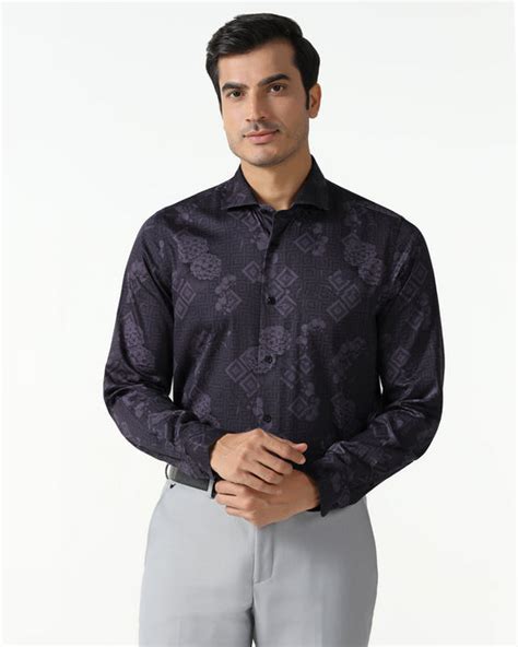 Buy Navy Printed Shirt From Pristine Collection Online