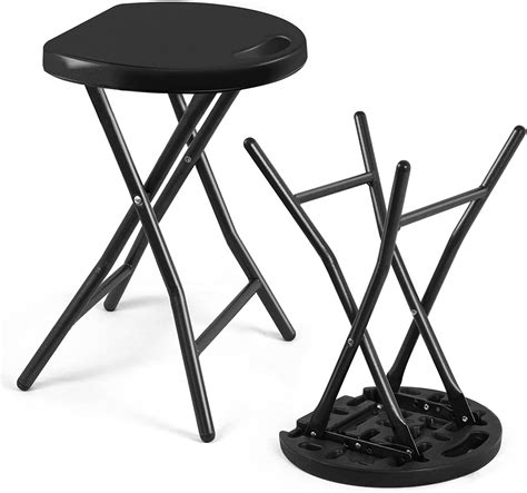 Deoxys Portable Stools Folding Lightweight Round Collapsible Stool 18 ...