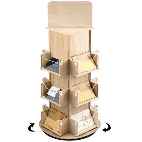Buy Rotating Display Stand 3 Tier Wood Rotating Rack Counter Top ...