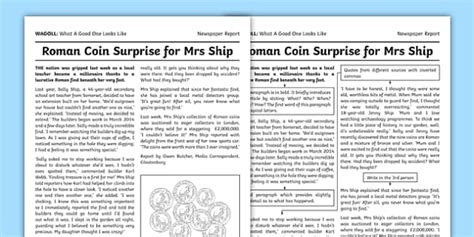 WAGOLL Newspaper Report Writing Sample