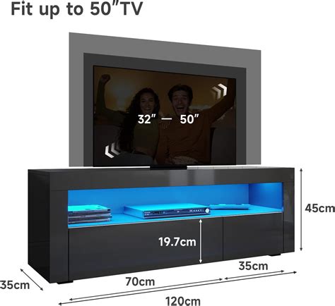 Buy ELEGANT TV Cabinet Modern High gloss TV Unit with Ambient Light for ...