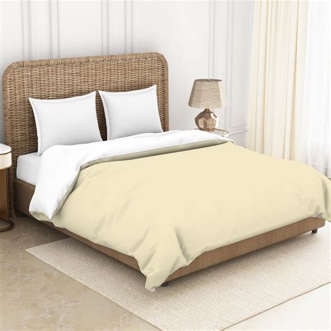 Buy SPACES Essential Beige Cotton Solid Double Quilt - 224x270cm from ...