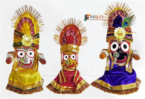Buy FABIDO Handcrafted Neem Wood Idol of Lord Jagannath,Balaram and ...