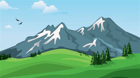 Download wallpaper 1920x1080 mountains, vector, landscape, nature full ...
