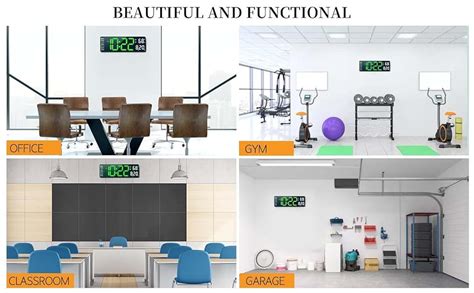 Buy SYGNIUS Digital Wall Clock, 16 Digital Clock Large Display, Dual ...