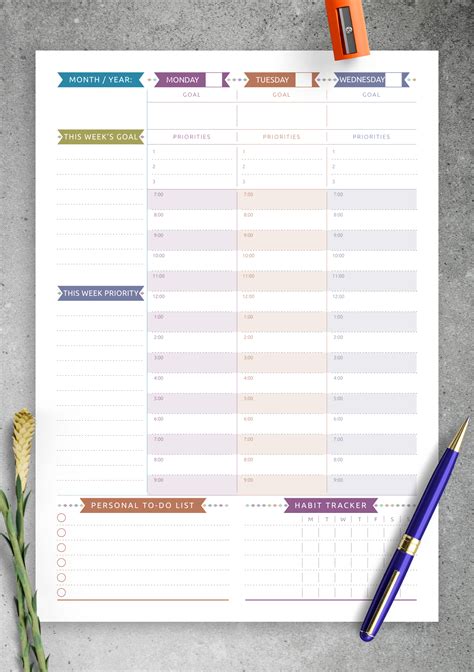 9 best weekly planner printable printableecom - 9 best weekly planner ...