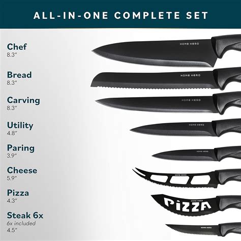 Buy Home Hero Kitchen Knife Set - 17 piece Chef Knife Set with ...