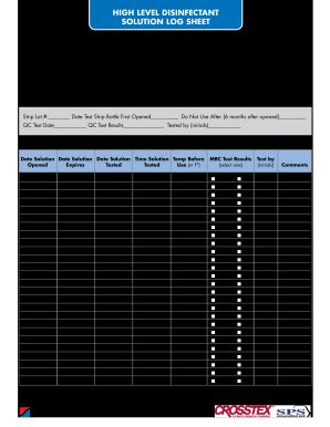 2013-2026 Form Crosstex Rapicide OPA/228 Solution Log Sheet - Blank ...