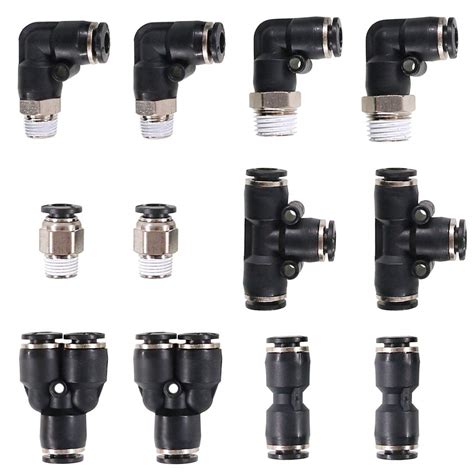 Swpeet 12Pcs 6 Style 6mm Push to Connect Tube Fitting Assortment Kit ...