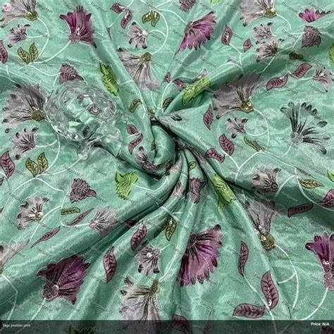 embroidered fabric - Georgette Zig Zag Line Fabric Manufacturer from Surat
