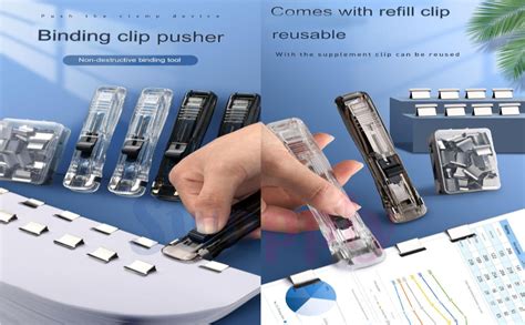 SWOPPLY Portable Handheld Paper Pusher Cliper Clam Dispenser 50pcs ...