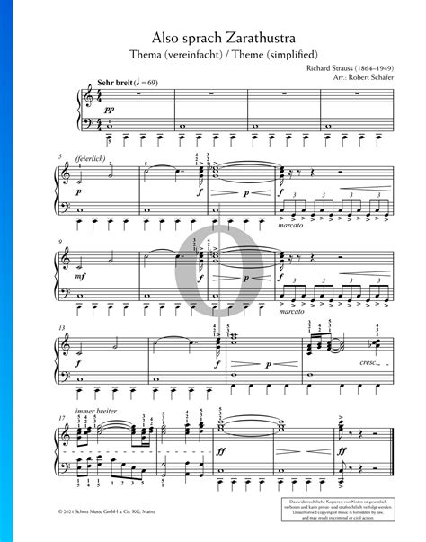 Also sprach Zarathustra (Richard Strauss) Piano Sheet Music - OKTAV