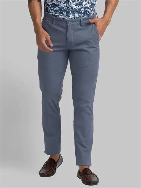 Men Blue Lrt Fit Print Cotton Blend Trouser – MyRaymond