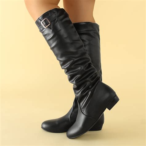 Aayomet Ankle Boots for Women Fashion Low Heel Medium Leather Boots ...