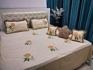 Buy Banchmark Home Furnishings 100% Twill Cotton Embroidery Double Bed ...