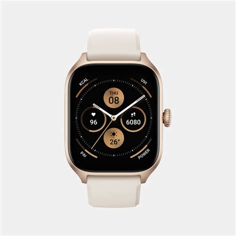 Amazfit Unisex Processor Misty White Dial Amoled Silicone Watch GTS 4 ...