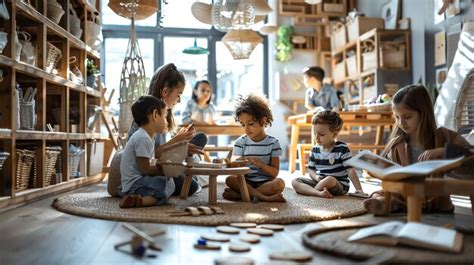 Children of diverse backgrounds are sitting on the floor in a classroom ...