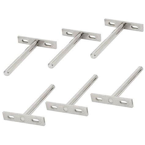 Bestgle 6Pcs 3 inch Invisible Floating Shelf Brackets, Stainless Steel ...