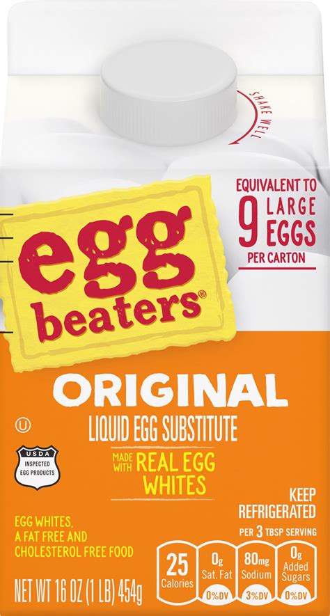 Egg Beaters Liquid Egg Whites 16 oz, all-natural, high protein, fat ...