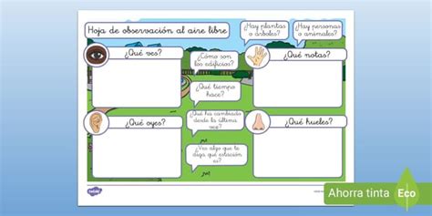 Ficha de actividad: Hoja de observación al aire libre