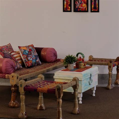 Indian Charpai Bed - Natural Jute Weave | Indoor & Outdoor Furniture