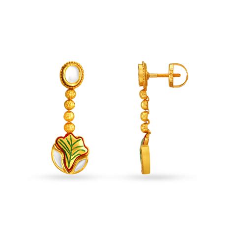 Voguish Dangler Gold Drop Earrings