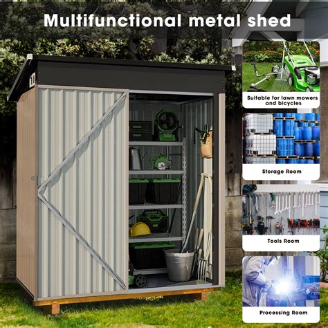 Buy Sunmthink 3’x5’ Outdoor Storage Shed, Garden Metal Shed for Bike ...