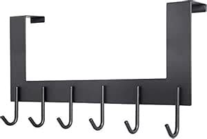 INDIAN DECOR. 21450 Metal over The Door Hook Towel Rack with 6 Coat ...