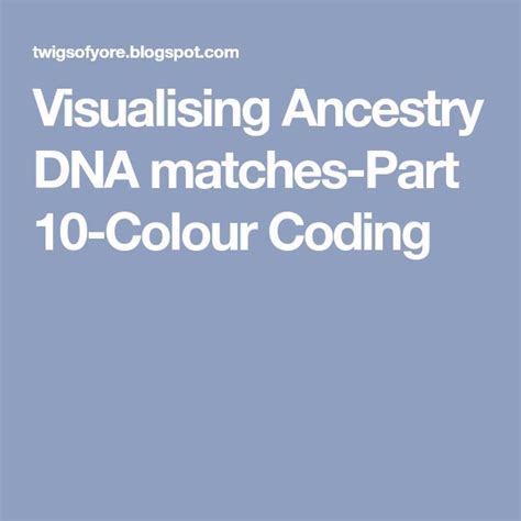 Image result for Color Coding DNA Matches