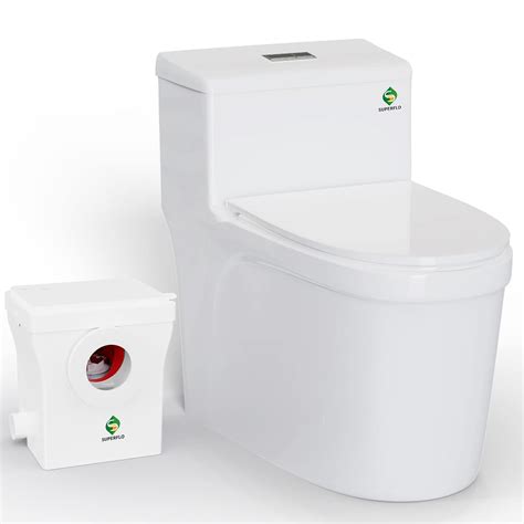 SUPERFLO Upflush Toilet for Basement One-piece Macerating Toilet System ...