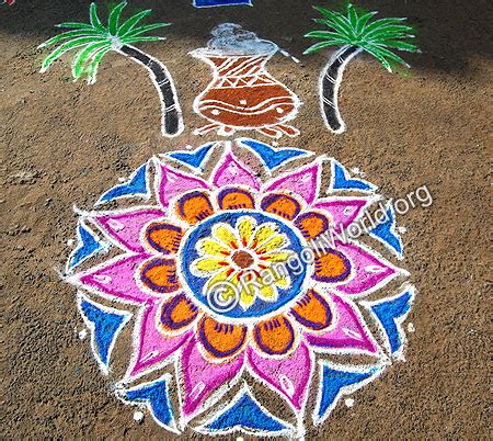 Pongal pot rangoli designs