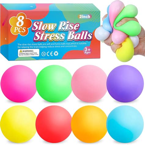 Amazon.com: 8 Pack Slow Rising Stress Ball,Stress Balls for Kids Adults ...