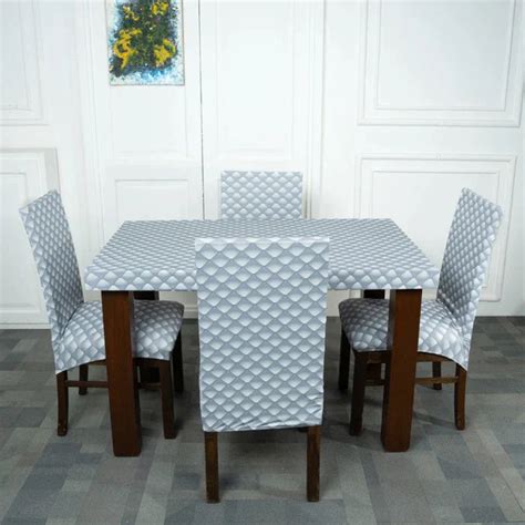 Silver Capitone Elastic Dining Table Chair Covers – Divine Trendz
