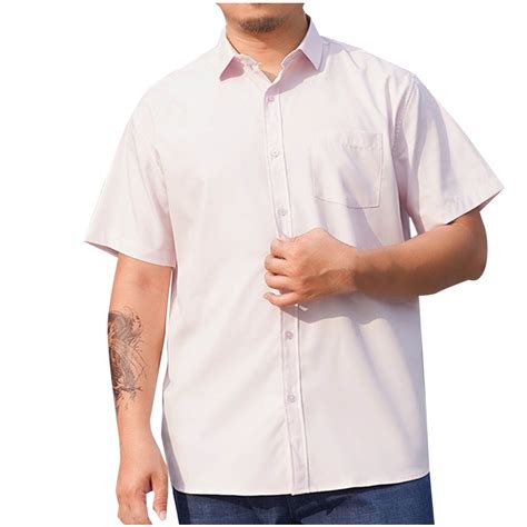 CHEEREAM Men's Short Sleeve Dress Shirts Summer Casual Button Down ...