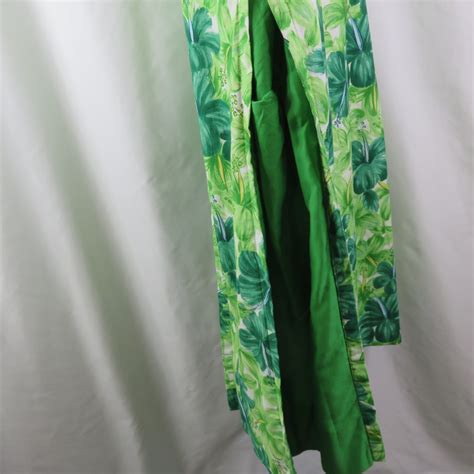 Royal Hawaiian Dress Vintage Sheath Size S? MuuMuu FLAW Green Floral ...