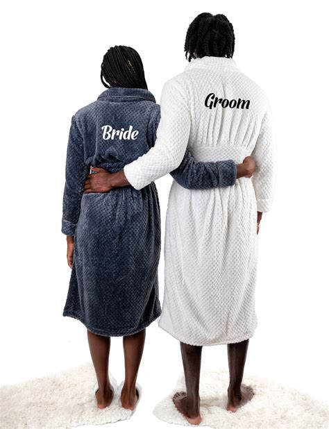 Matching Couple Long Bathrobe, His and Hers Bathrobes, Customized ...