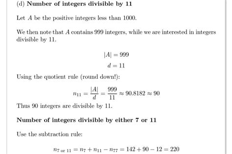 22. How many positive integers less than 1000 a) are divisible by 7? B ...