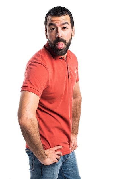 Stattlicher Mann macht einen Witz | Kostenlose Foto