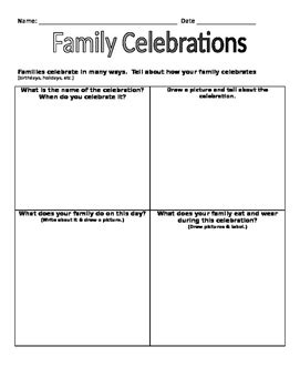 My Celebration Worksheet for 2nd - 6th Grade | Lesson Planet