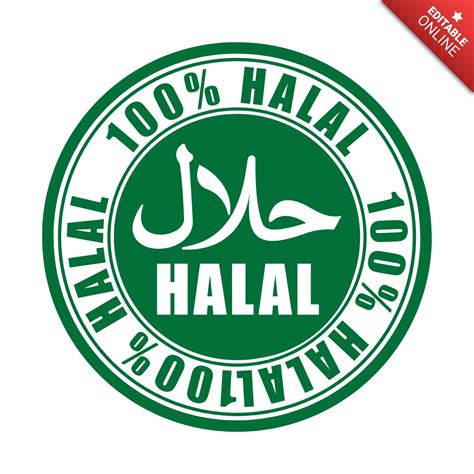 100% Halal Stamp Logo Design Template | Free Design Template