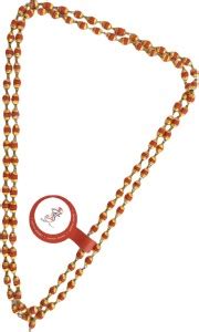 jupiter speaks Rudraksha Gold Chain for Women Mala Orange Color length ...