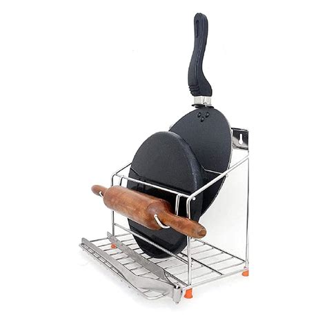 4 ABLE COLLECTION Chakla Belan Tawa and Chimta Stand | Rust-Free ...