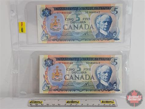 Canada $5 Bills 1972 (2 Consecutive) : Lawson/Bouey #SE5840562 (See ...