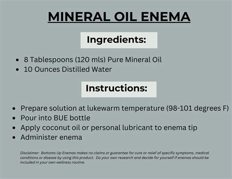 Home Recipes - Bottoms Up Enemas