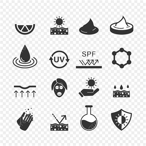 Women Skin Care Vector PNG Images, Skin Care Women Vector Icons Set ...