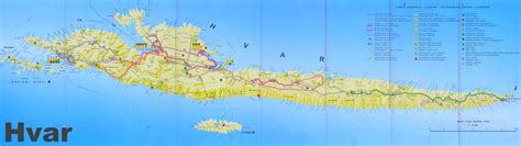 Large detailed tourist map of Hvar - Ontheworldmap.com